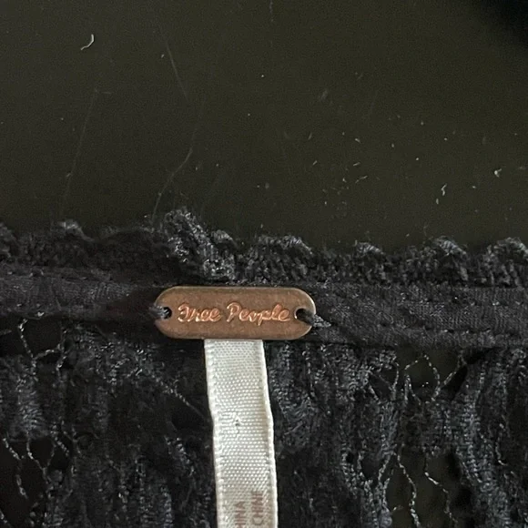 Free People Back to Black Crochet Mini Dress 4 - Picture 16 of 16